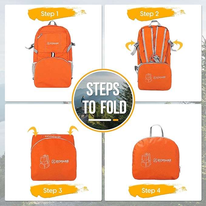 ZOMAKE Lightweight Packable Backpack 35L, Light Foldable Backpacks Water - Image 5