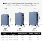mixi Hardside PC Suitcase 24 Inch Checked Luggage Spinner Wheels TSA - Image 6