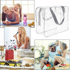 2Pcs Crystal Clear PVC Travel Toiletry Bag Kit - Image 5