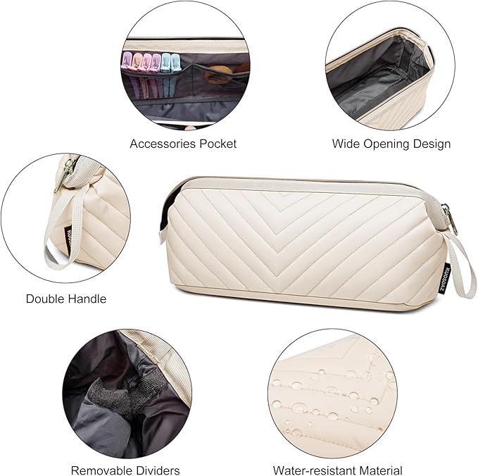 Hair Tools Travel Bag for Shark Flexstyle Dyson, Quilted Case Organizer Bag, Gift for Women Hair Accessories Storage Bag, Travel Hairdryer Portable Bag for Women, Beige