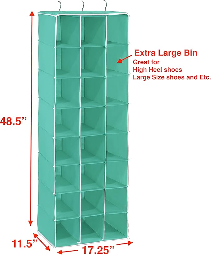 SIMPLE HOUSEWARE Hanging Closet Organizers 24 Section Shoe Shelves - Image 3