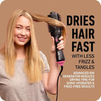 BOLDIFY Professional Blow Dry Brush - for Silky Shiny Curls, Waves, or Straightener - BoarCraft™ Charcoal Infused Hair Dryer Brush w/Volumtech™, Anti Frizz Advanced ION Generator Technology
