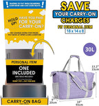 Narwey 18x14x8 Inches Travel Bag Spirit Airlines Frontier Personal Item Bag - Image 2