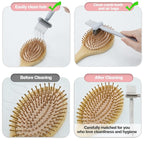 Bamboo Brush For Hair Growth,3PCS Natural Bamboo Bristles,for Women Men and Kids,for All Hair Types.