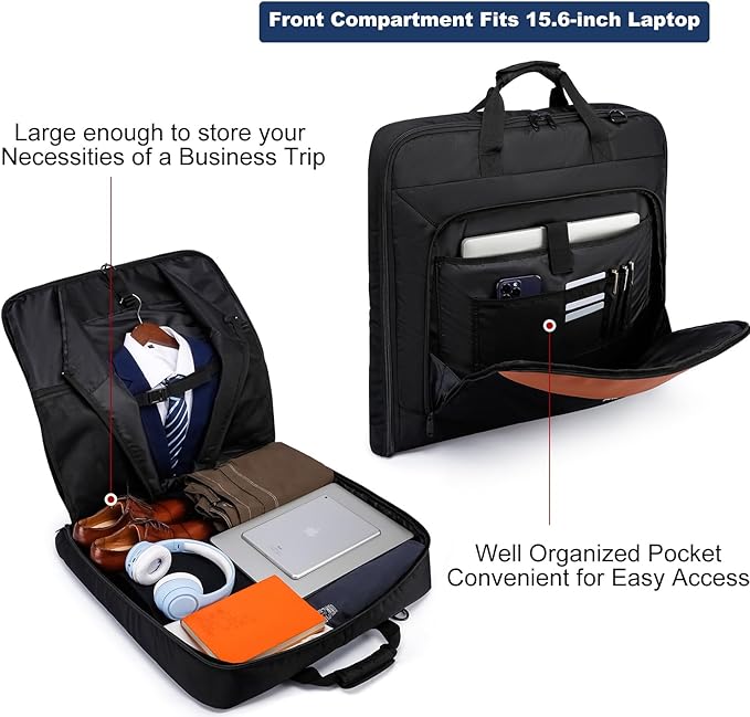 Garment Bag Travel Suit Bag for Men Large 40-Inch Carry on Garment Bag Up to 3 - Image 3