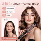 Thermal Brush, 1 1/2 inch Heated Round Brush with 3 Temperature Settings, Easy to Create Blowout Look, Pouch and Dual Voltage for Travel