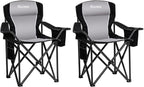 Padded Camping Chairs for Adults, Oversized Folding Outdoor Chairs, Weight by VOYSIGN