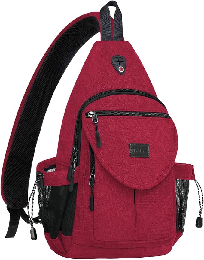 MOSISO Sling Backpack, Canvas Crossbody Hiking Daypack Bag by MOSISO