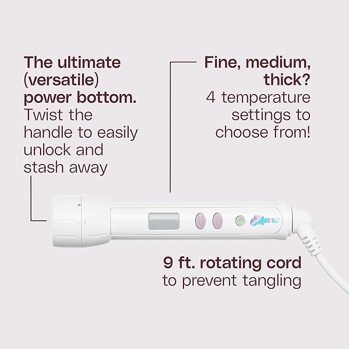 Mane Power Base - Interchangeable Base for Hot Hair Tools - Compatible with Curling Iron, Curling Wand & Hair Waver Attachments - Dual Voltage for Travel & Auto Shut-Off - 9 Foot Rotating Cord