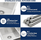 Lordear 36 Inch Undermount Kitchen Sink Double Bowl Stainless Steel Kitchen - Image 6