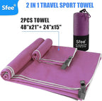 Sfee 2 Pack Microfiber Travel Towel, Quick Dry & Super Absorbent, Lightweight - Image 3