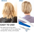 Hair Cutting Scissors, Hair Cutting Kit Women, DIY Home Hair Cutting Tools for Bangs Cutter, Layers, and Split Ends, Scissors for Cutting Baby Hair(Set of 3) Color Blue