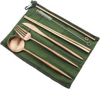 Gugrida Reusable Travel Utensils, 7 Piece Portable 304 Stainless Steel - Image 6