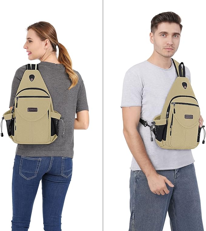 MOSISO Sling Backpack, Canvas Crossbody Hiking Daypack Bag - Image 6