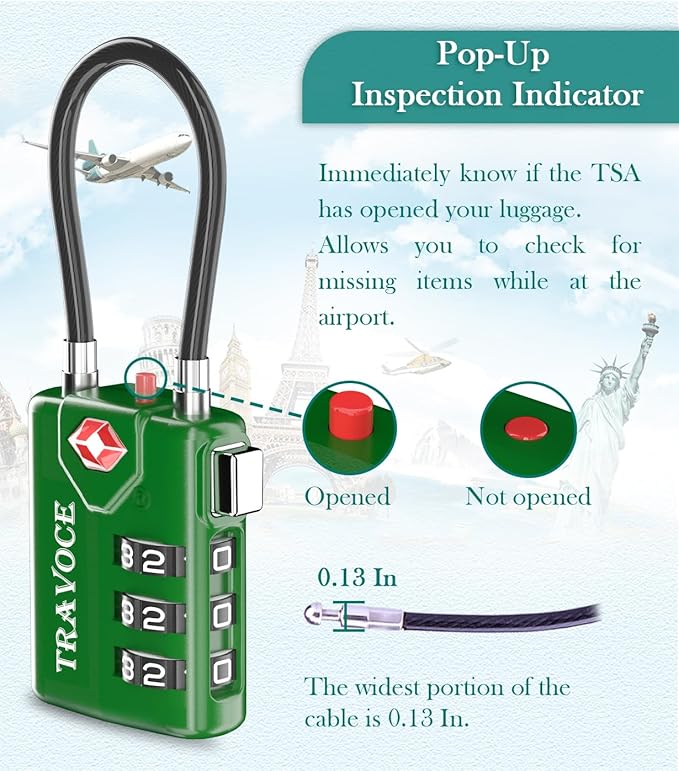 TSA Approved Luggage Locks, Travel Locks Which Also Work Great as Gym Locks - Image 5