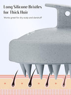 HEETA Scalp Massager Hair Growth 2-Pack, Silicone Scalp Scrubber Shampoo Brush for Exfoliation Dandruff Removal Head Massage Stress Relax, Wet & Dry Use for Women Men Hair Care, Wheat Straw Material