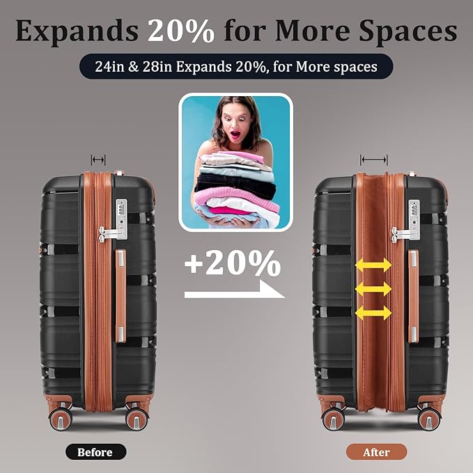 4-Piece Expandable Hardshell Luggage Set - Image 3