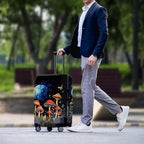 Butterfly Mushroom Print Travel Suitcase Cover Protector Elastic Zipper Closure - Image 3