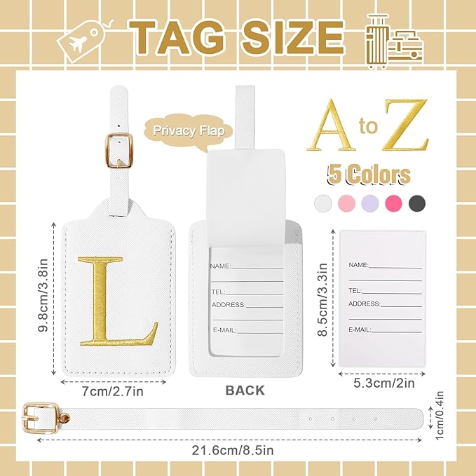 Personalized Initial Luggage Tags - Image 2