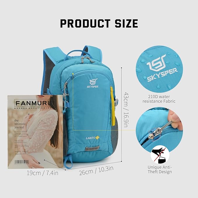SKYSPER Small Hiking Backpack, 20L Lightweight Travel Backpacks Hiking Daypack - Image 5