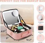 Mocado Travel Makeup Bag with LED Lighted Mirror, Travel Makeup Organizer - Image 7