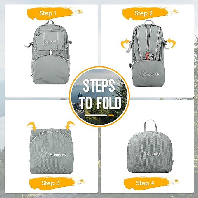 ZOMAKE Lightweight Packable Backpack 35L, Light Foldable Backpacks Water - Image 5