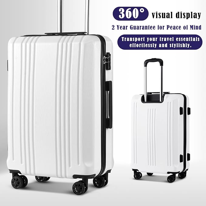 Coolife Luggage Expandable Suitcase PC+ABS 3 Piece Set - Image 2