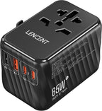 LENCENT Universal Travel Adapter, 65W GaN International Fast Charger by LENCENT