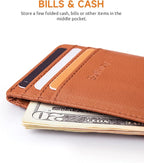 Buffway Mens Slim Wallet, Minimalist Thin Front Pocket Leather Credit Card - Image 5