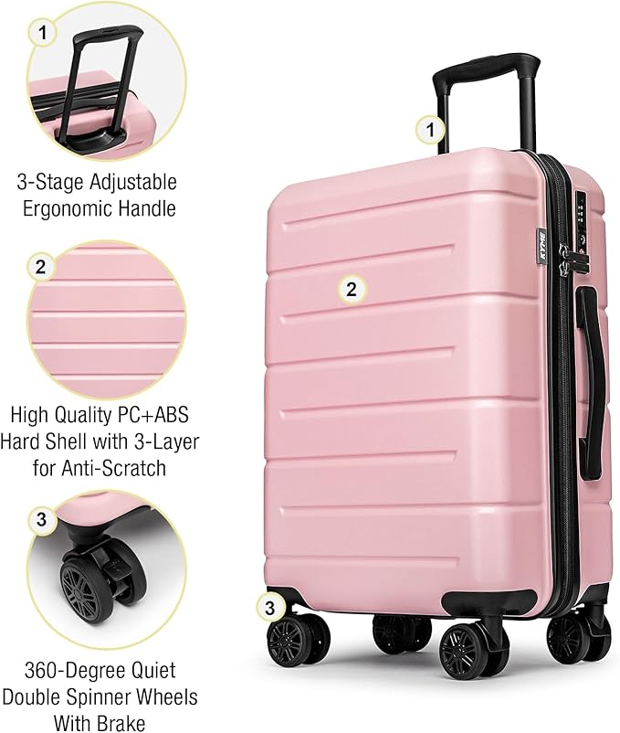 KYME Luggage Sets 2 Piece Hardshell 22"/26" Suitcase - Image 4