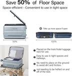 Hanke Top Opening Carry On Luggage, 20 Inch Zipperless Aluminum Frame Wide - Image 7