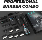 VGR 640S3 Professional 3 in 1 Hair Cutting Kit, 9000RPM Hair Clippers for Men Professional Hair Trimmer & Foil Shavers Set, Cordless Mens Barber Combo for Home, for Him(Black)