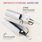 2-in-1 Heat Resistant Mat & Bag for Hair Styling Tools, Hanging Curling Iron Holder Flat Iron Holder with Zip, Portable Hot Hair Tools Travel Bag, Hair Straightener Mat Pouch for Countertop