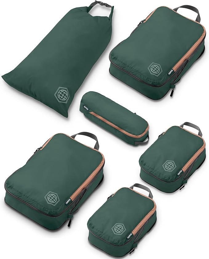 Compression Packing Cubes Set for Travel by TRIPPEDTravelGear