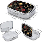 Metal 2 Compartment Pill Organizer Travel Friendly Portable Compact Pill Box - Image 3