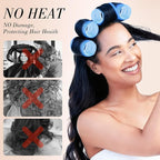 Obeoby 4 Sizes Hair Rollers for Women, 50 Pcs Set Hair Curlers with Clips Comb Curlers for Long Short Curly Hair and Bangs (25, 36, 48, 60mm), Blue