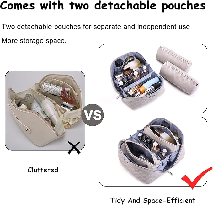 Travel Makeup Bag Organizer Cosmetic Bag: 3 Pcs Set Make up Bags - Image 7