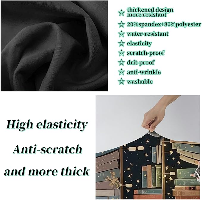 Luggage Cover + Tag, Cat Library Travel Suitcase Protector - Image 3