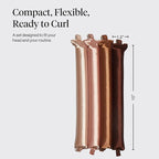 Kitsch Satin Hair Curlers, Heatless Curling Rod - Jumbo Flexi Rod for Heatless Curls Overnight, Comfortable Hair Curlers to Sleep In for Frizz-Free, No Heat Damage Styling - 4pcs Rosewood