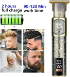 Hair Clippers for Men - Cordless T-Blade Trimmer - Professional Haircut & Grooming Kit - Rechargeable - LCD Display (Figure-03)