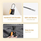 pack all TSA Approved Cable Luggage Locks, 3 Digit Combination Padlocks - Image 5