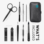 Manicure Set 9 in 1 Stainless Steel, Nail Clippers Scissors Pedicure Tools Kit - Image 2