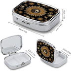 Metal 2 Compartment Pill Organizer Travel Friendly Portable Compact Pill Box - Image 3