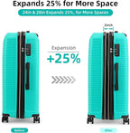 LEAVES KING LARVENDER Luggage Sets 5 Piece, Expandable PP Suitcase - Image 3