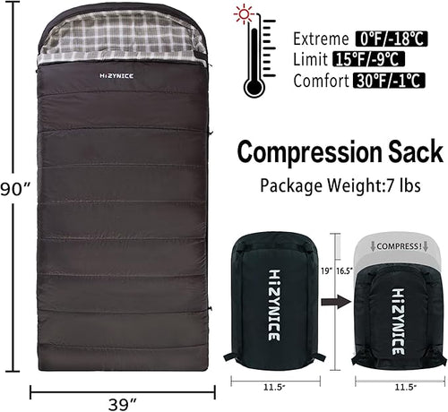 0 Degree Sleeping Bag 100% Cotton Flannel XXL - Image 2