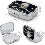 Metal 2 Compartment Pill Organizer Travel Friendly Portable Compact Pill Box - Image 2