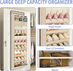 FENTEC 1 Pack Over The Door Shoe Organizer, 8-Tier Shoe Rack - Image 2