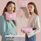 YOOLIFE Cute Pink Initial Make Up Bag Travelling, Personalized Makeup Bag - Image 2
