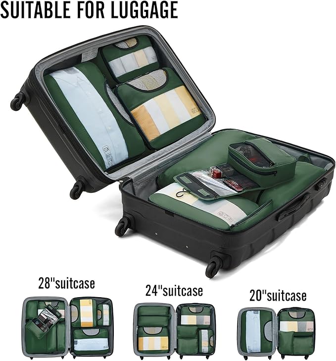 Veken 8 Set Packing Cubes for Travel Essentials, Suitcase Organizer Bags in 4 - Image 6
