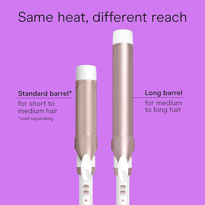 Conair Double Ceramic 1 ½-Inch Long Barrel Curling Iron, 1 ½-Inch Barrel Creates Soft Waves, Hair Waver for Use on Medium & Long Hair, White/Rose Gold